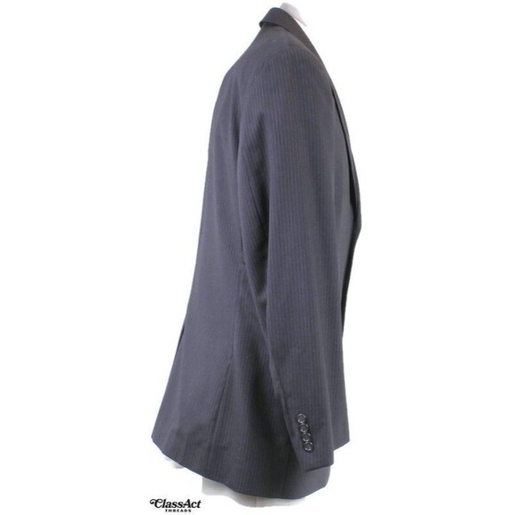 Jos A BankBlue Striped 3 Btn Wool Blazer Sport Coat Suit Jacket 43R - Picture 4 of 7